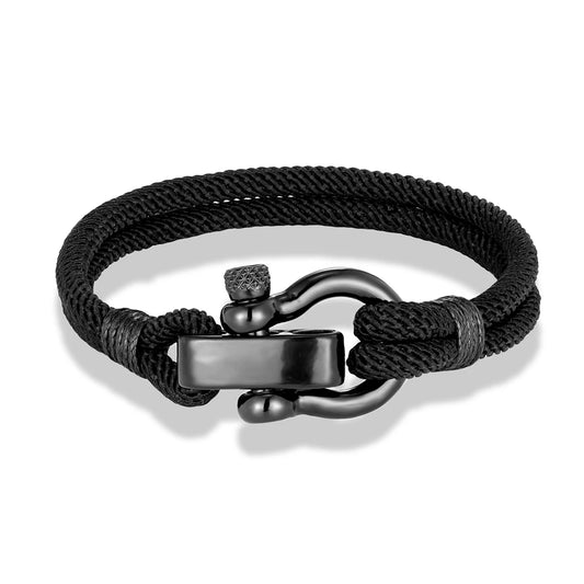 Outdoor Rescue Bracelet Durable Rope & Steel Shackle Buckle