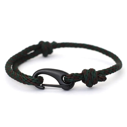 New Handmade Ethnic String Bracelet For Men Marine Fabric Nautical Braslet Black D Buckle Climbing Rope Braclet Beach Pulseria deideas