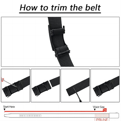 Men's Belt Automatic Metal and Nylon Buckle Casual Sports Outdoor Work Belt