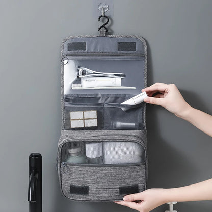 Waterproof Hanging Toiletry Bag - Oxford Fabric, 19x10x24cm, 3 Colors