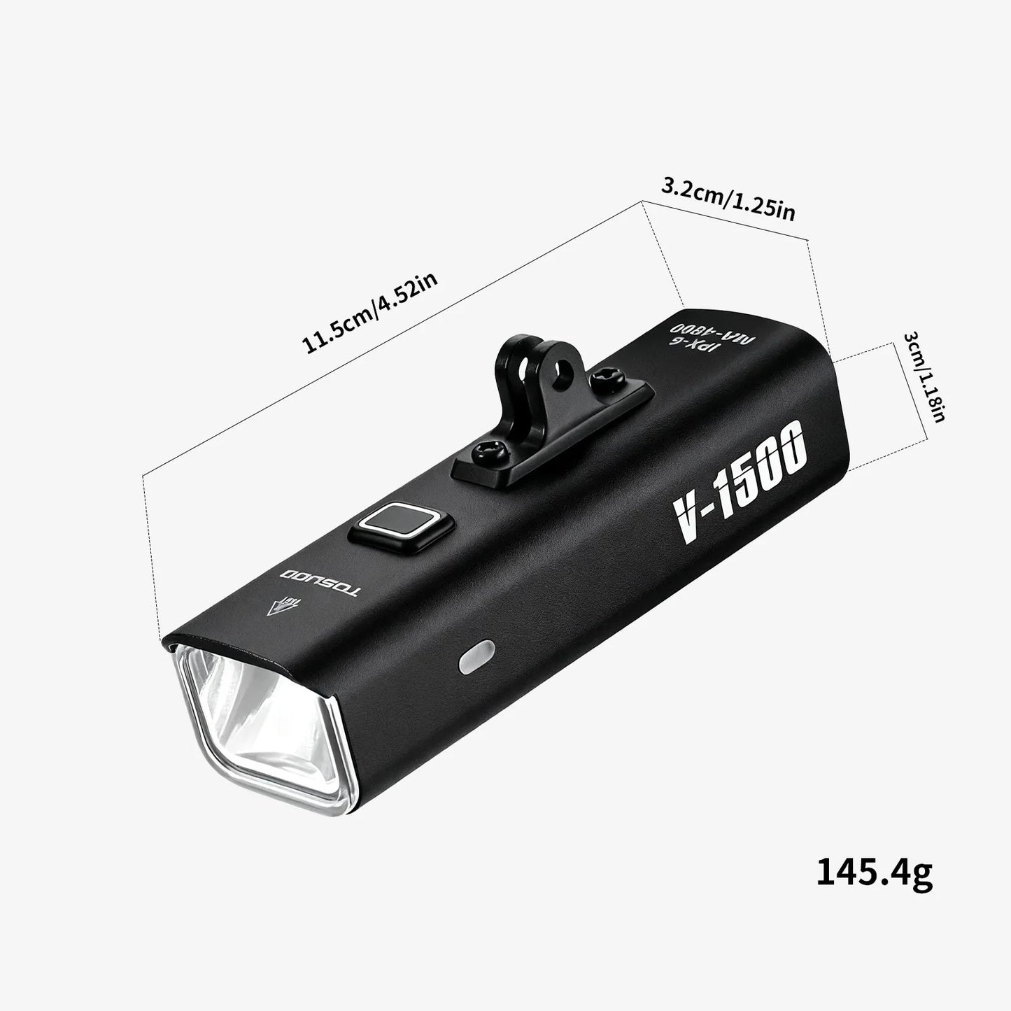 Luz de bicicleta recargable - Hasta 1500 lúmenes, IPX6, 4800mAh, USB, 6 modelos