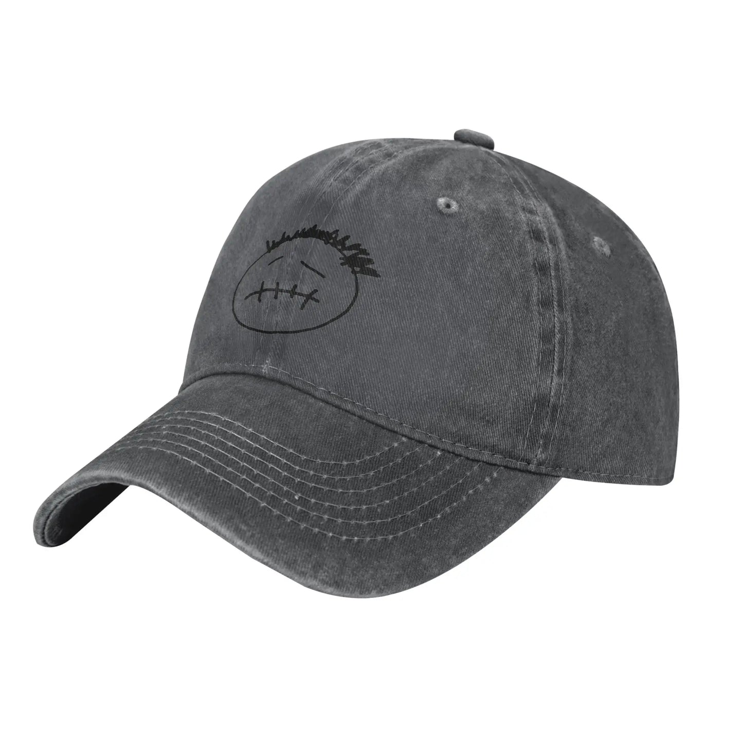 Distressed Washed Snapback Cap Cotton, One Size