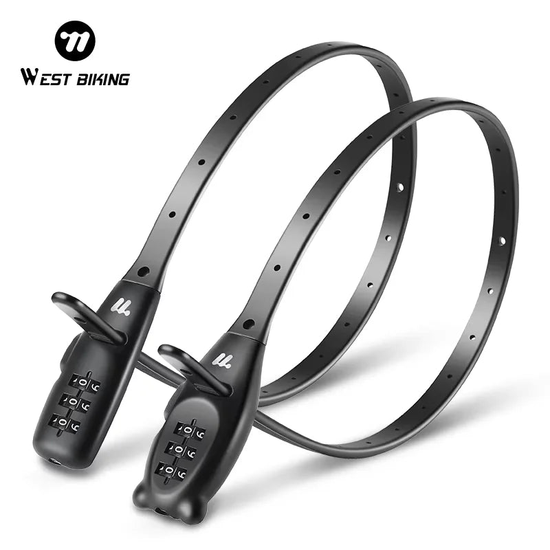 Candado de Combinación con Cable Portátil - Aleación de Zinc, 3 Dígitos, 31cm y 53cm, Casco y Bicicleta