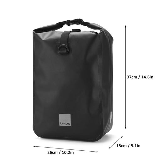 Waterproof Bike Rear Pannier Bag  10L Large Capacity with Reflective Strips