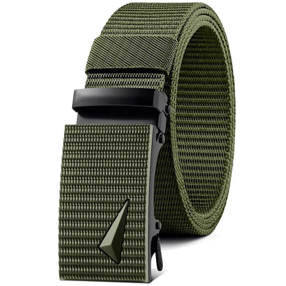Men's Belt Automatic Metal and Nylon Buckle Casual Sports Outdoor Work Belt