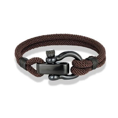 Outdoor Rescue Bracelet Durable Rope & Steel Shackle Buckle