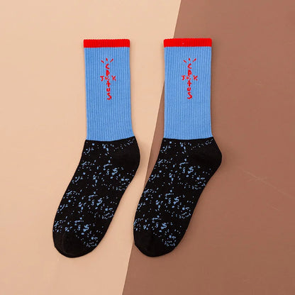 Cactus Jack White Crew Socks - Bandana Design Streetwear Cotton Blend | Men's EUR 36-43