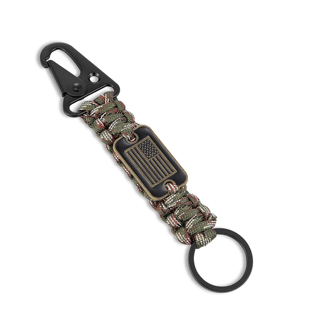 Freedom Clip USA Flag Paracord Keychain