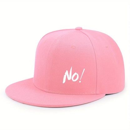 NO Logo Baseball Cap - Minimalist Flat Brim Urban Street Hat Unisex