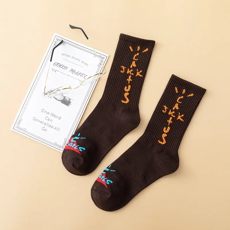 Cactus Jack White Crew Socks - Bandana Design Streetwear Cotton Blend | Men's EUR 36-43