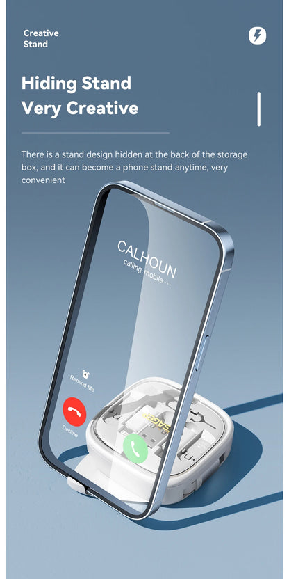 60W Fast Charger Travel Kit - 3-in-1 USB-C Cable, Storage Box & Phone Stand