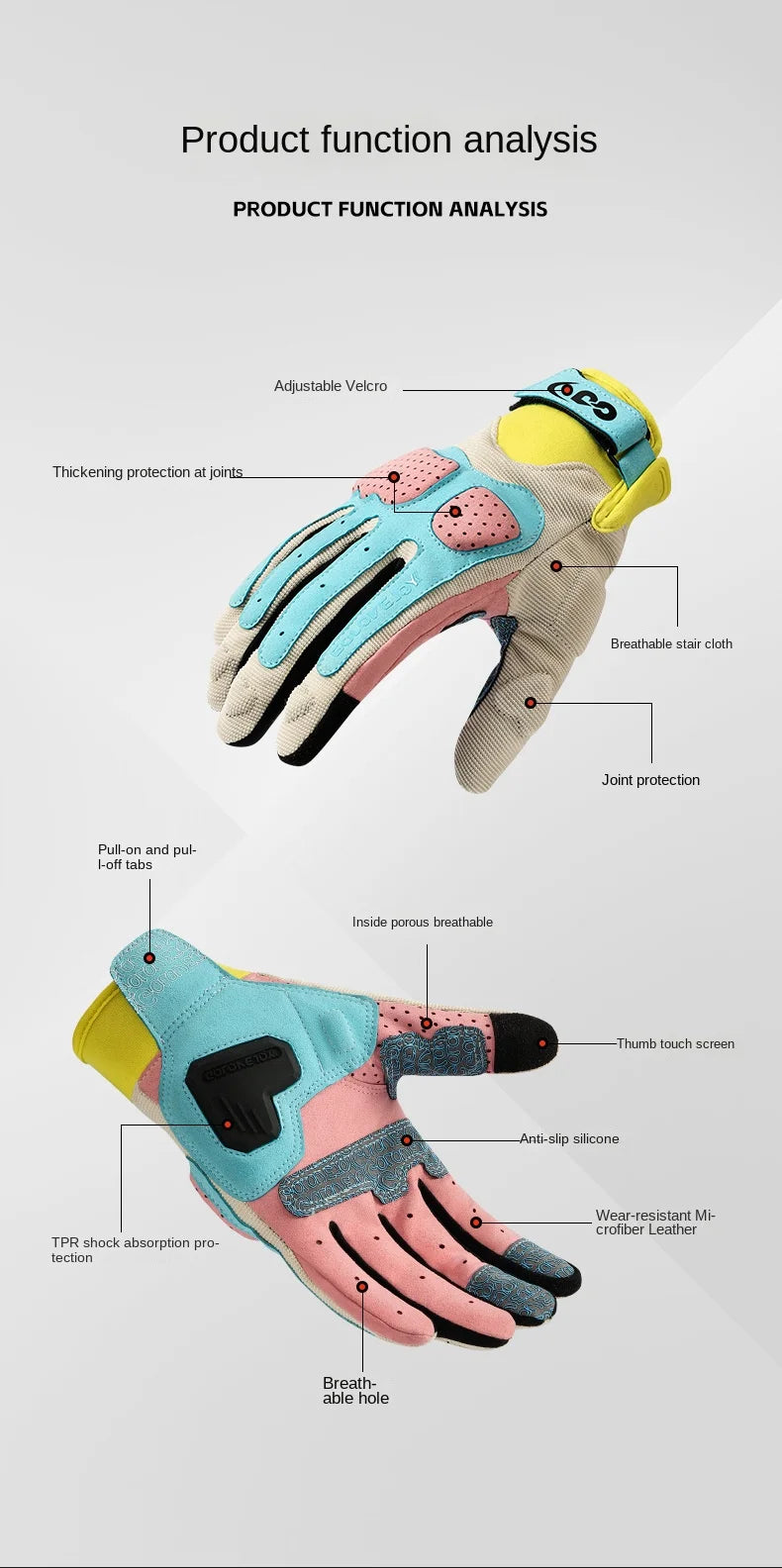 Unisex Touchscreen Full-Finger Cycling Gloves