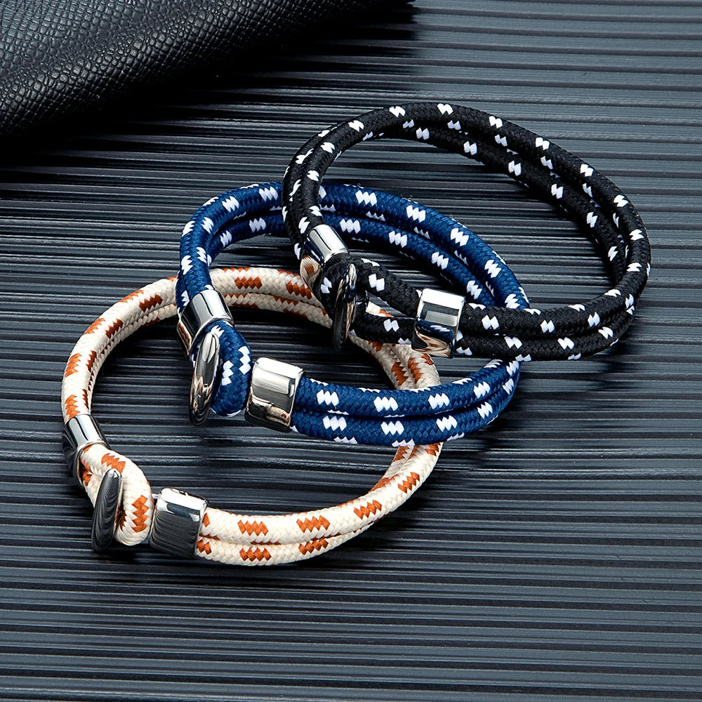 Nautical Rope Bracelet – Stainless Steel Magnetic Clasp | Men & Women