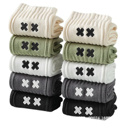 Calcetines de algodón de media caña, paquete de 5 unidades - Colores surtidos, antibacterianos, talla única, unisex