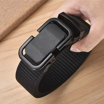 Cinturón de Nailon con Hebilla Metálica Automática - 120cm, 6 Colores, Unisex