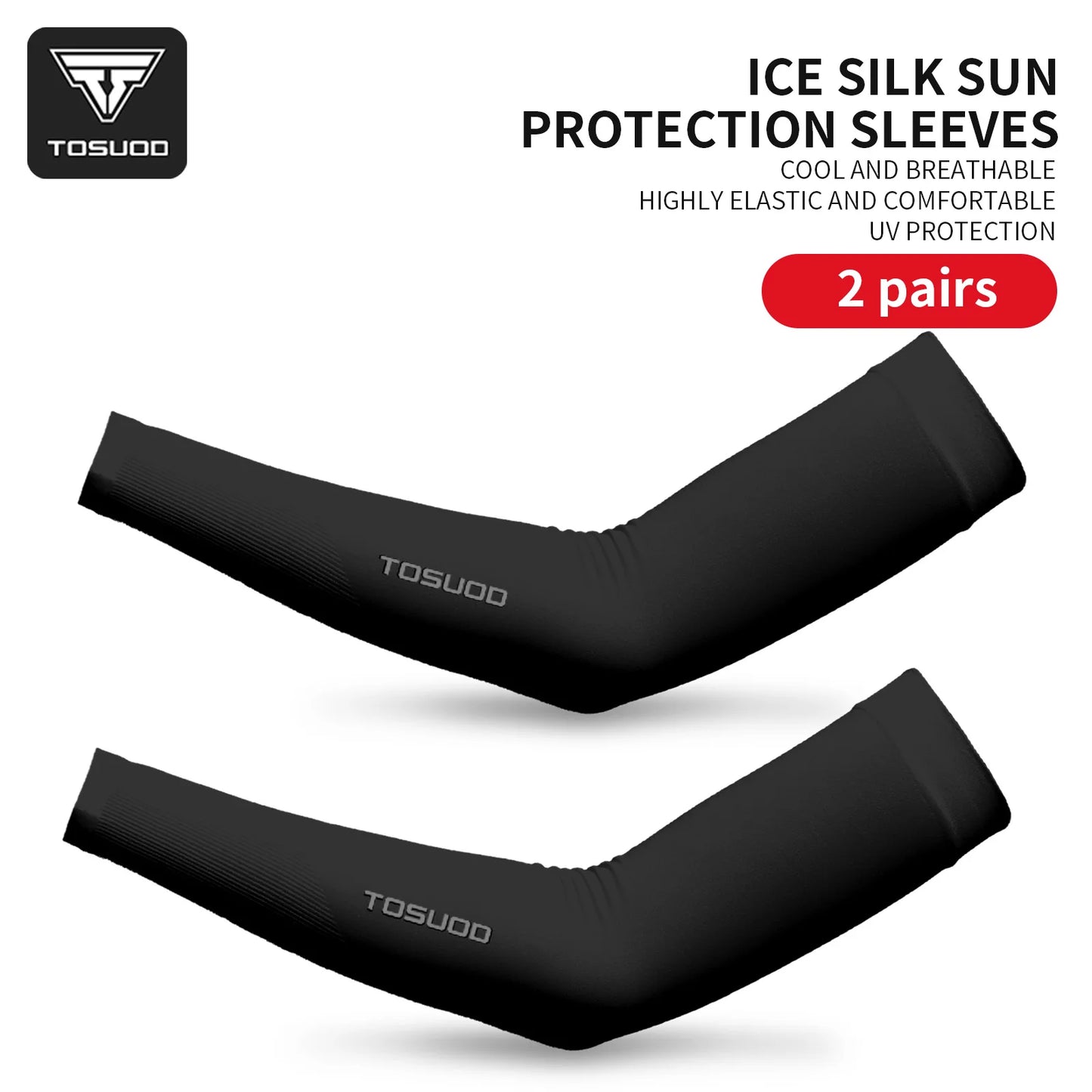 Mangas para brazos de seda helada – Protección UV UPF 50+, refrescantes y de secado rápido | 1, 2 o 3 pares