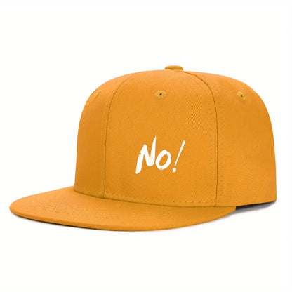 NO Logo Baseball Cap - Minimalist Flat Brim Urban Street Hat Unisex