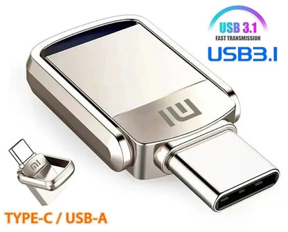 2TB U Disk USB 3.0 Tipo-C Interface Celular Computador Transmissão Mútua Memória USB Portátil