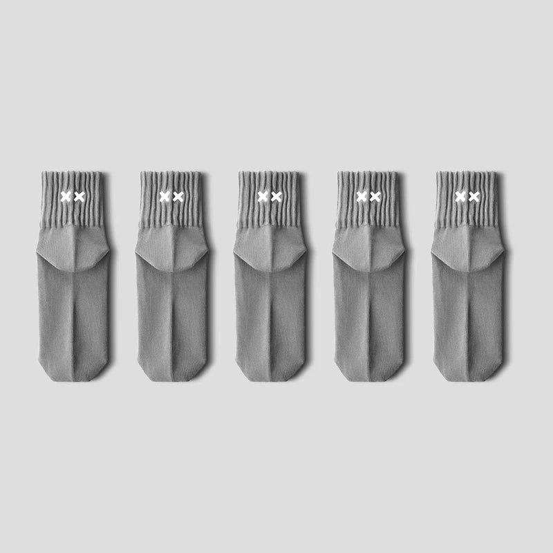 Men's Cushioned Athletic Crew Socks - Breathable Cotton Blend with XX Embroidery