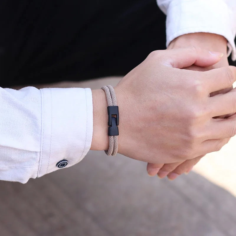Dual Weave Bracelet Represents the double layer intertwined with style and resistance