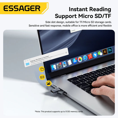 Dual-Interface Card Reader - USB-C & USB 2.0 to MicroSD/TF Adapter for Tech Professionals
