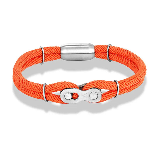 Biker Chain Magnetic Bracelet Rugged Rope & Rock Style