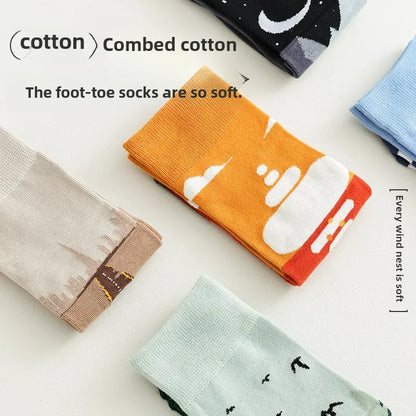 Adventure Ready Cotton Socks Breathable, Anti-Odor, Unisex Mid-Calf Style for Walking, Cycling & Riding