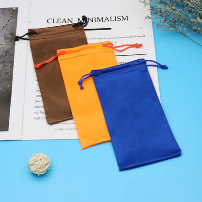 Bolsa para Gafas de Microfibra - Suave con Cordón, 18x9cm, 6 Colores, Unisex