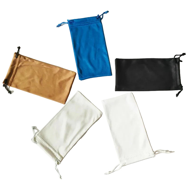 Bolsa para Gafas de Microfibra - Suave con Cordón, 18x9cm, 6 Colores, Unisex