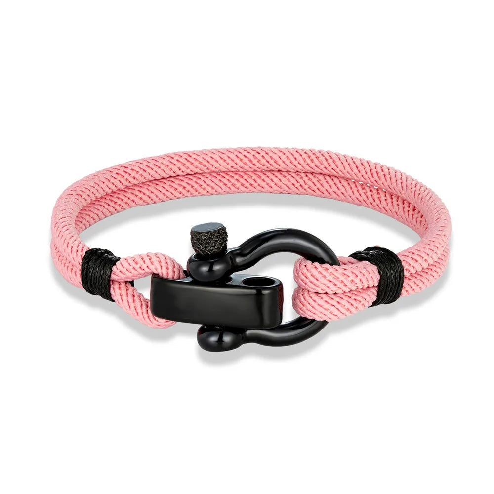 Outdoor Rescue Bracelet Durable Rope & Steel Shackle Buckle
