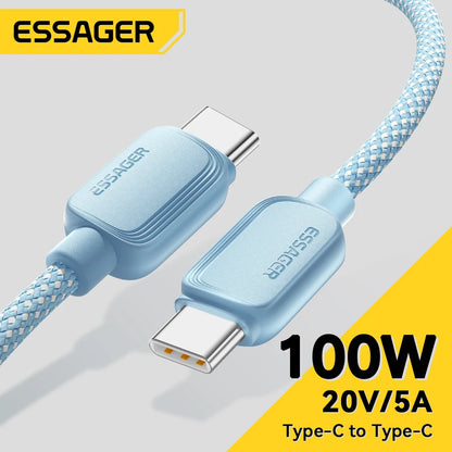 USB-C to USB-C Cable 100W - 5A Fast Charging, Braided