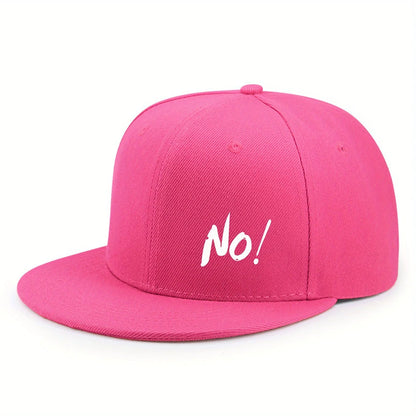 NO Logo Baseball Cap - Minimalist Flat Brim Urban Street Hat Unisex