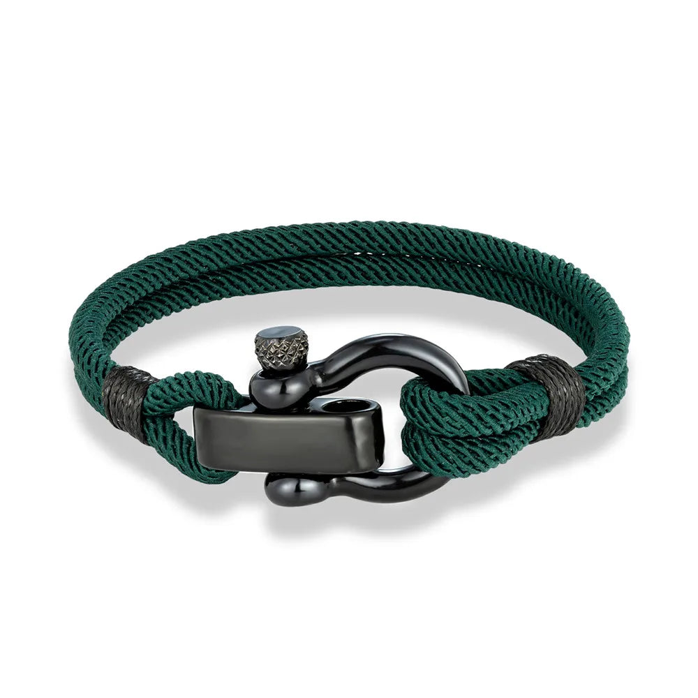 Outdoor Rescue Bracelet Durable Rope & Steel Shackle Buckle