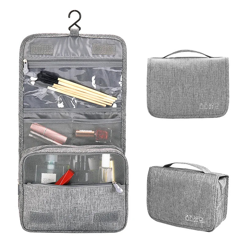 Waterproof Hanging Toiletry Bag - Oxford Fabric, 19x10x24cm, 3 Colors