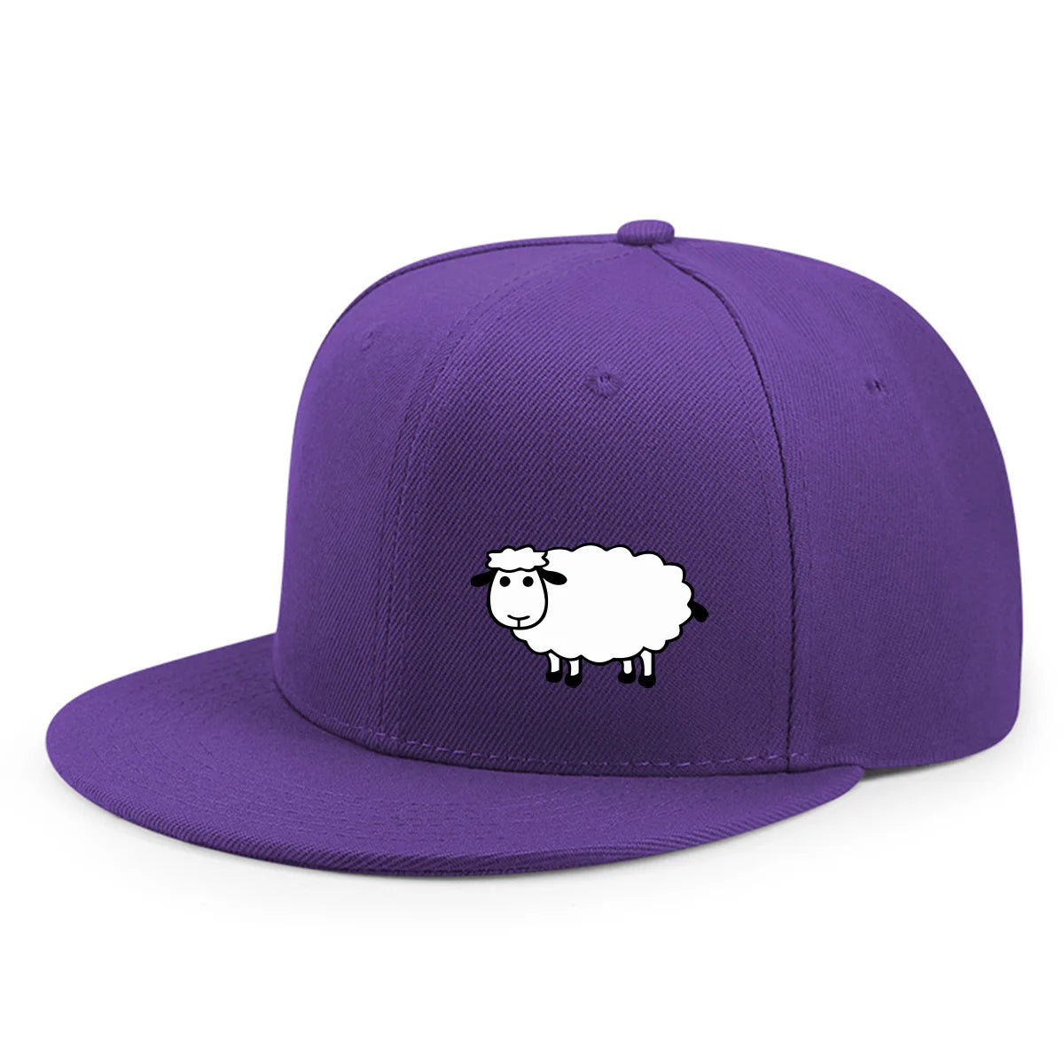 Sheep Pattern Baseball Cap - Adjustable Flat Brim Unisex Street Style Hat