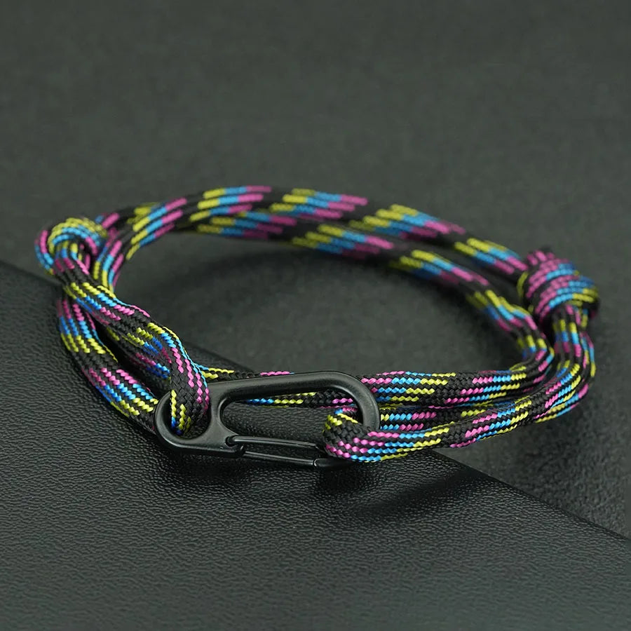 Military Paracord Bracelet for Men – Tactical Rope Wristband, 5 Colors