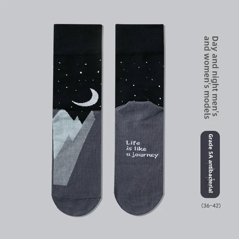 Adventure Ready Cotton Socks Breathable, Anti-Odor, Unisex Mid-Calf Style for Walking, Cycling & Riding