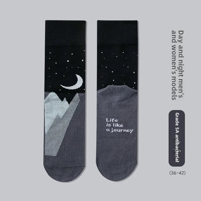 Adventure Ready Cotton Socks Breathable, Anti-Odor, Unisex Mid-Calf Style for Walking, Cycling & Riding