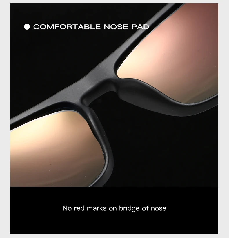 Wraparound Polarized Sport Sunglasses - UV400, TAC Lens, 63mm, Case Included, 10 Colors