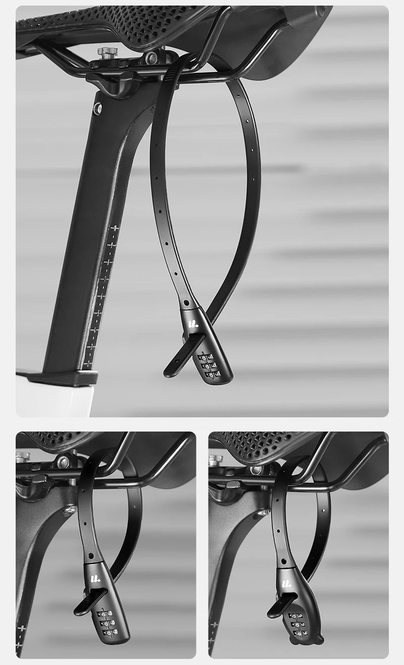 Candado de Combinación con Cable Portátil - Aleación de Zinc, 3 Dígitos, 31cm y 53cm, Casco y Bicicleta