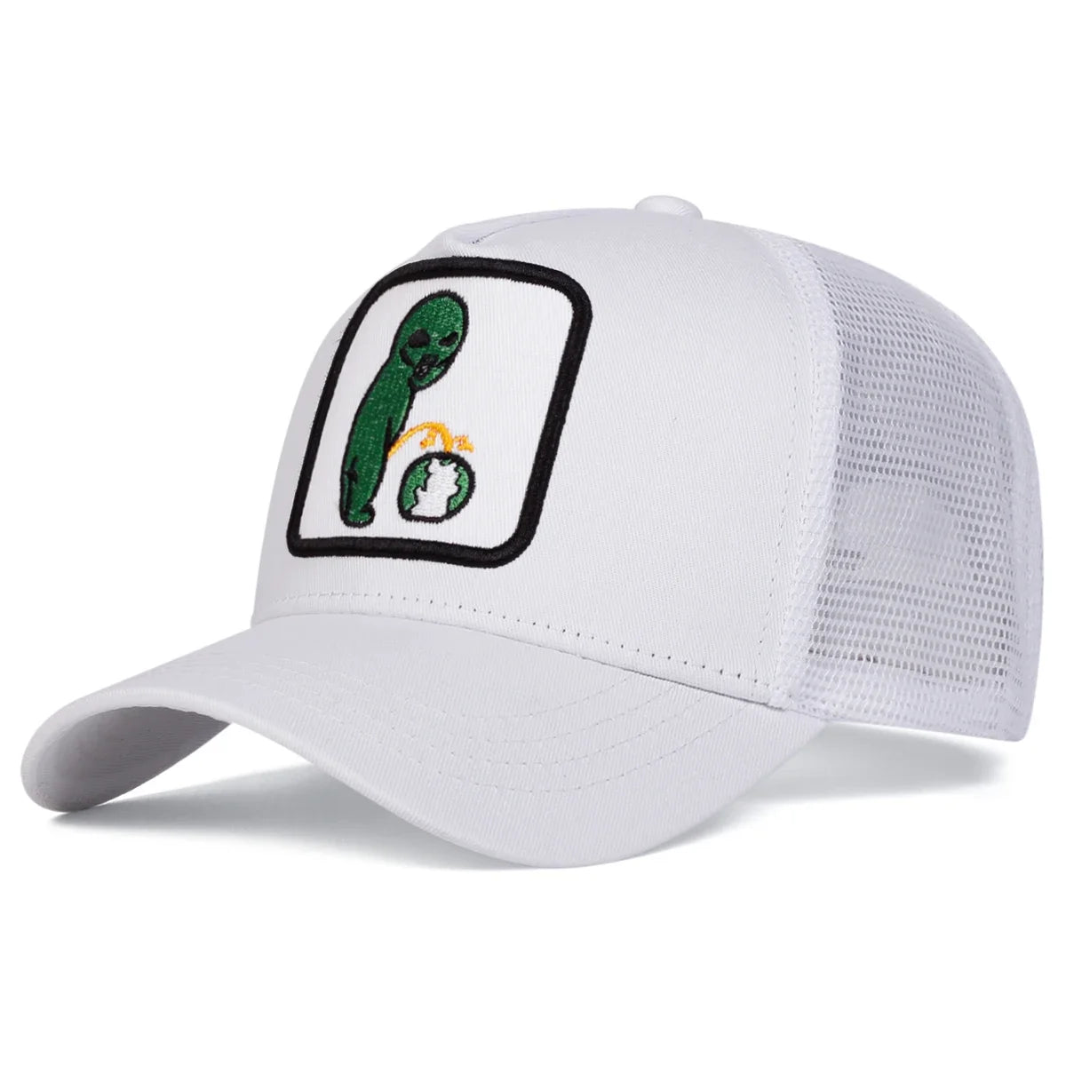 Alien Embroidery Baseball Cap - Mesh Trucker Hat Unisex