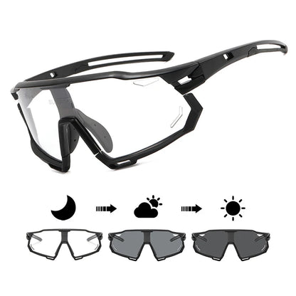 Photochromic Cycling Sunglasses - UV400, 152mm Wide, CE Certified, With/Without Case