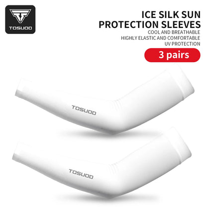 Mangas para brazos de seda helada – Protección UV UPF 50+, refrescantes y de secado rápido | 1, 2 o 3 pares