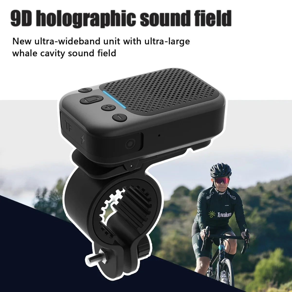 Outdoor Waterproof Portable Wireless Bluetooth Speaker 2-in-1 Multi-Functional Back Clip Cycling Soundbox with FM Radio TWS TF deideas