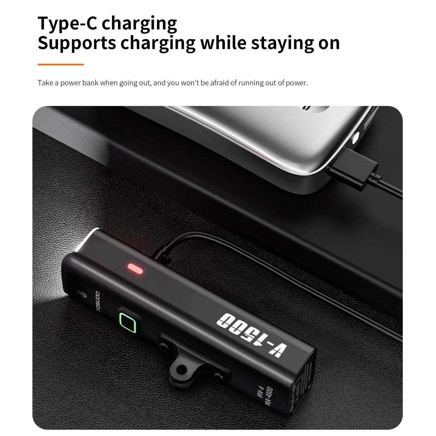 Luz de bicicleta recargable - Hasta 1500 lúmenes, IPX6, 4800mAh, USB, 6 modelos