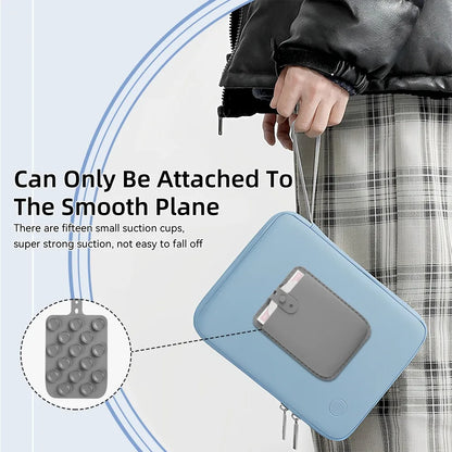Adhesive Laptop Storage Pouch Elastic Organizer for Mouse & Accessories
