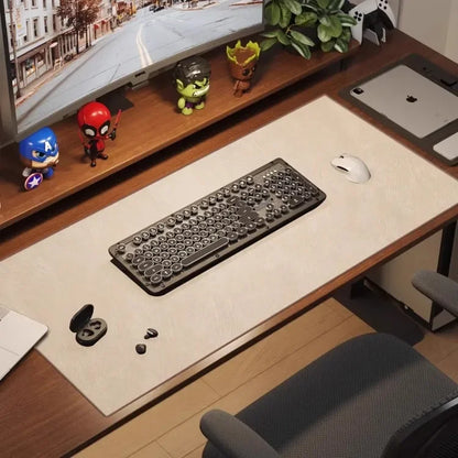 Retro Large Mouse Pad – Waterproof, Non-Slip PU Suede Desk Mat for Computer & Gaming