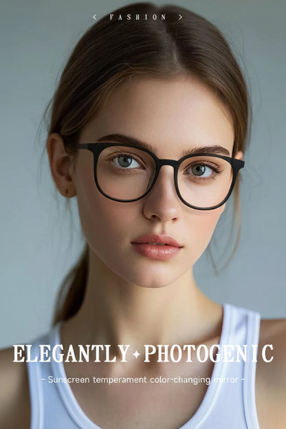Photochromic Large Frame Sunglasses - UV400 Fashion Eyewear for Office & Outdoor