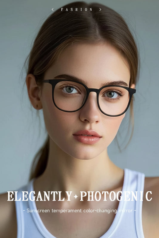 Photochromic Large Frame Sunglasses - UV400 Fashion Eyewear for Office & Outdoor