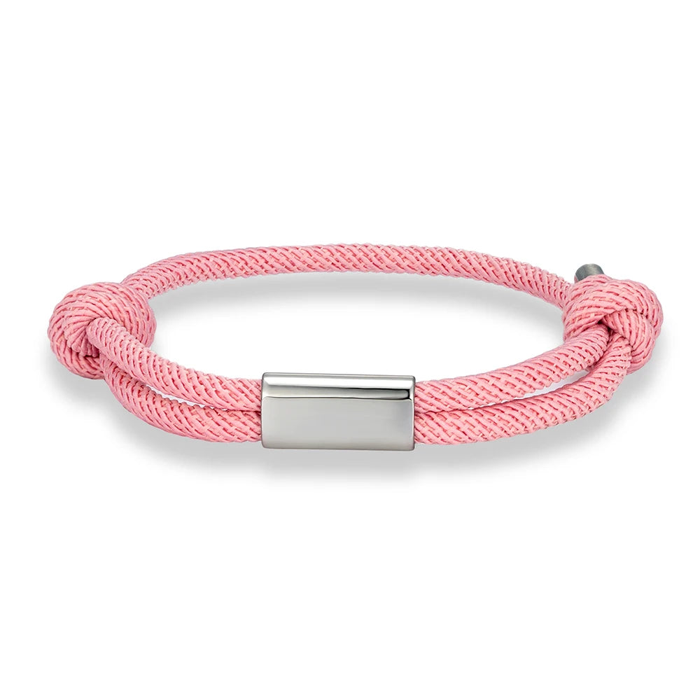 Pulsera de cuerda personalizada – Grabado de nombre personalizado | Náutica Boho Unisex
